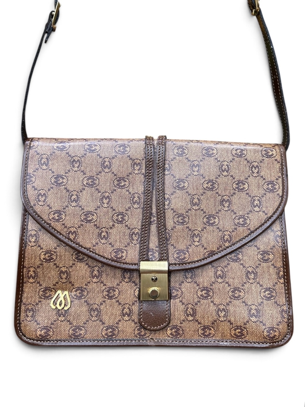 Vintage Morabito Paris Monogram Canvas Shoulder Bag | France 70s | Vendôme Logo